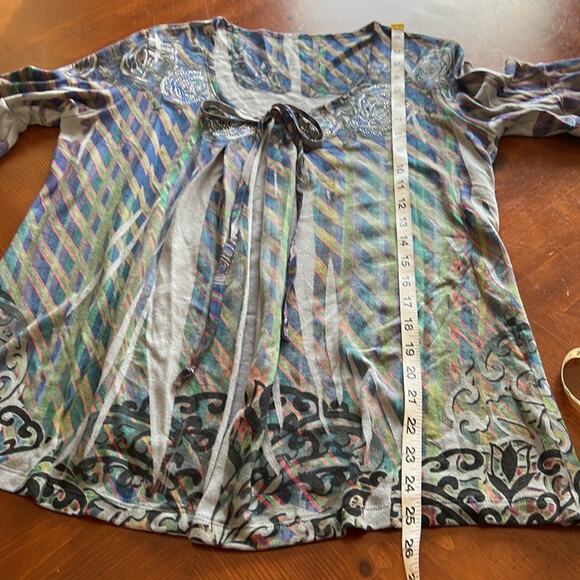 Multicolor Print Cardigan Sweater with Embellishments Woman Size Medium Y2K - Picture 11 of 11